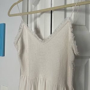 Comfortable White Ruffled Maxi Dress